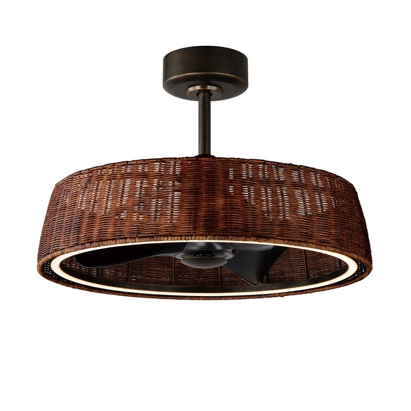 Tulum LED Fandelight in Dark Bronze