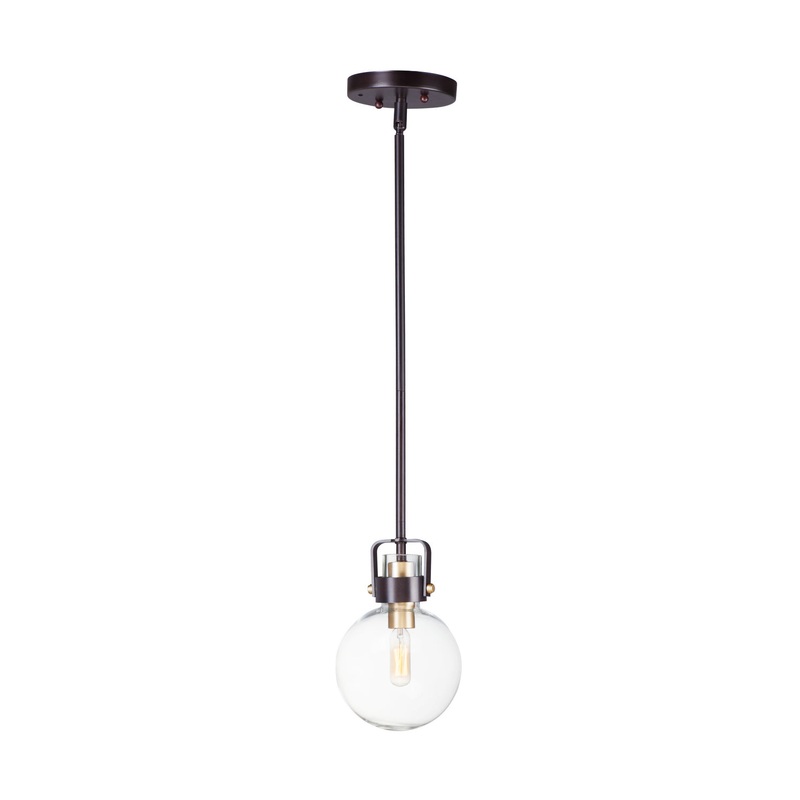 Bauhaus One Light Mini Pendant in Bronze / Satin Brass