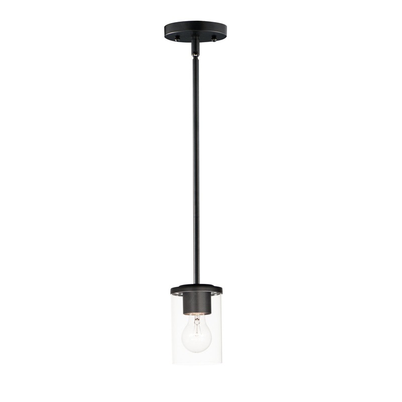 Corona One Light Mini Pendant in Black