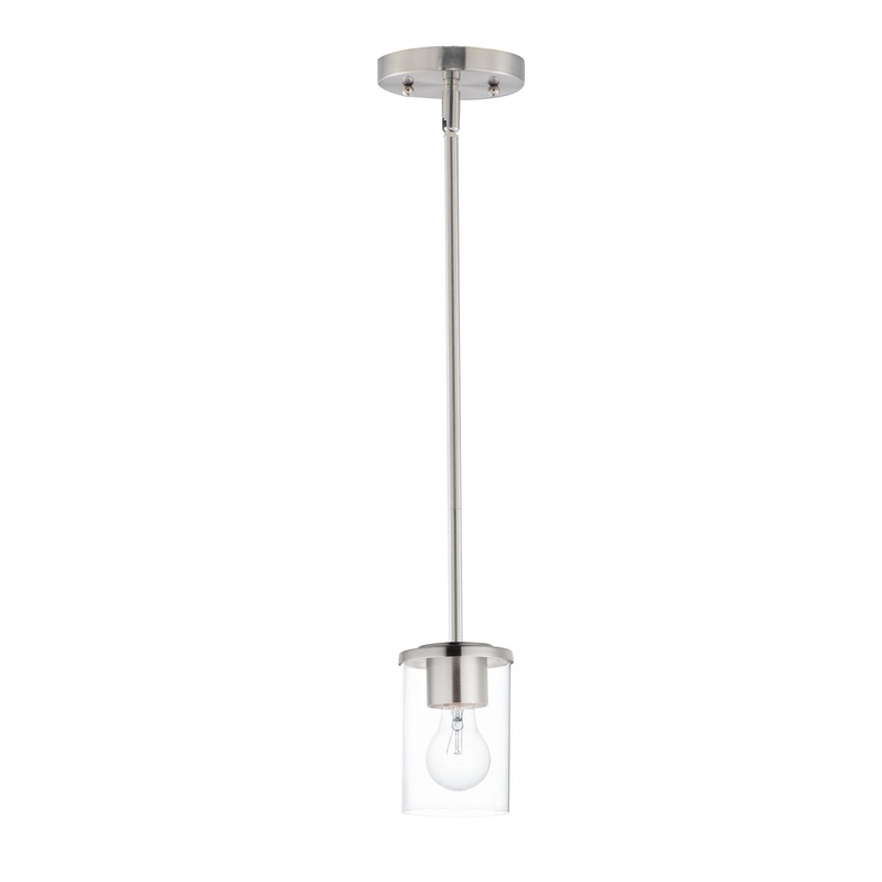 Corona One Light Mini Pendant in Satin Nickel