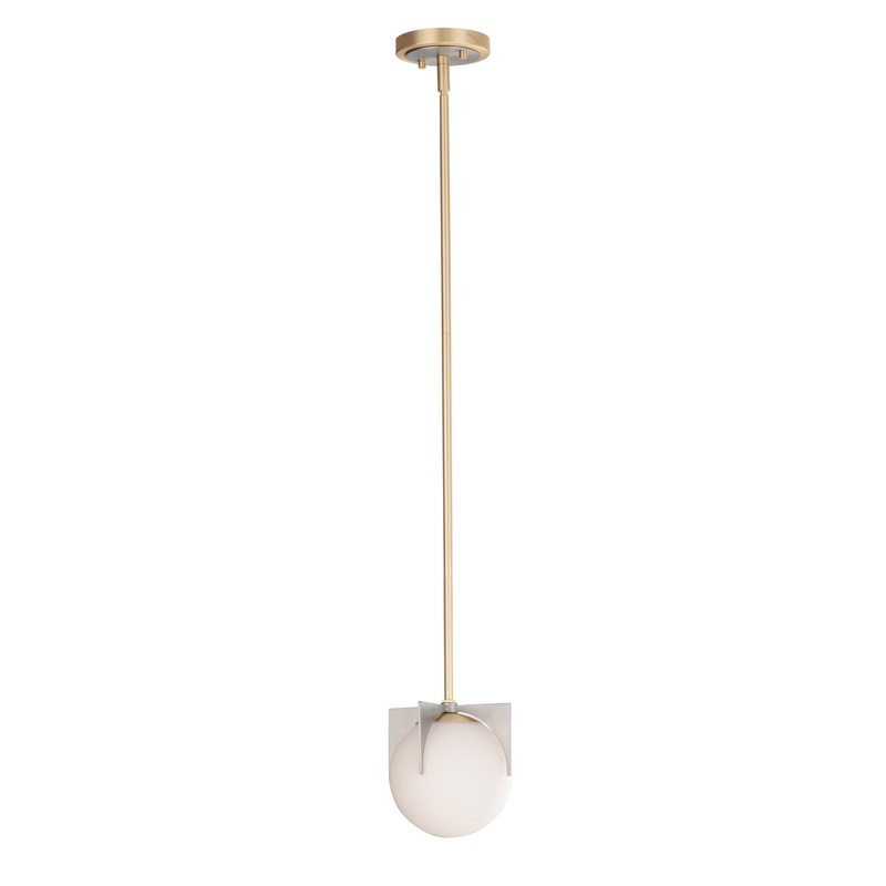 Finn One Light Pendant in Satin Brass / Brushed Platinum