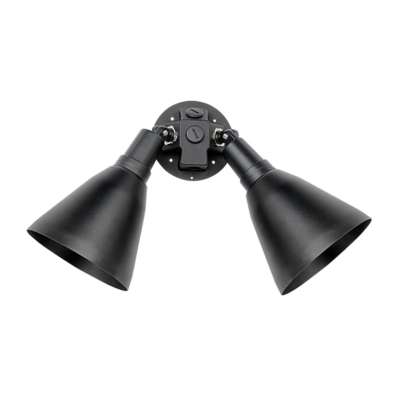 Spots Two Light Outdoor Wall Lantern in Black