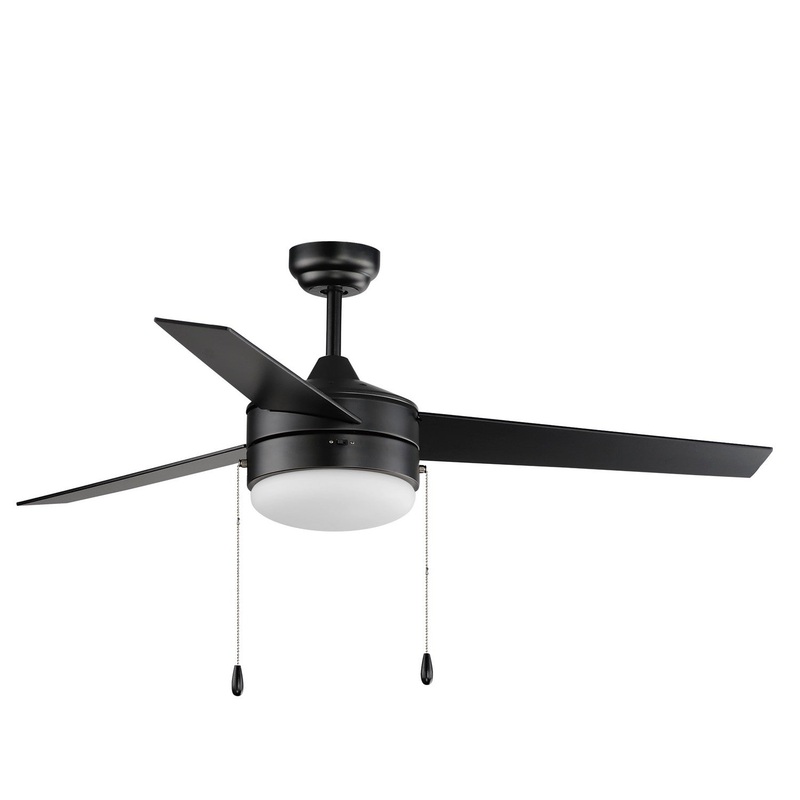 Trio 52"Ceiling Fan in Black / Walnut