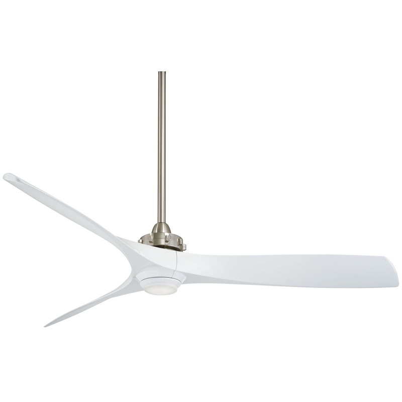 Aviation Led 60"Ceiling Fan in Brushed Nickel/White