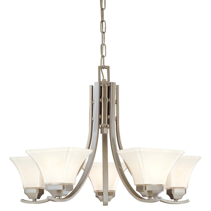 Agilis Five Light Chandelier in Brushed Nickel