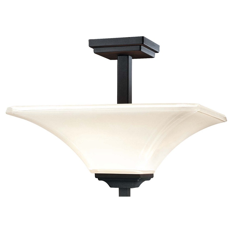 Agilis Two Light Semi Flush Mount in Sand Coal