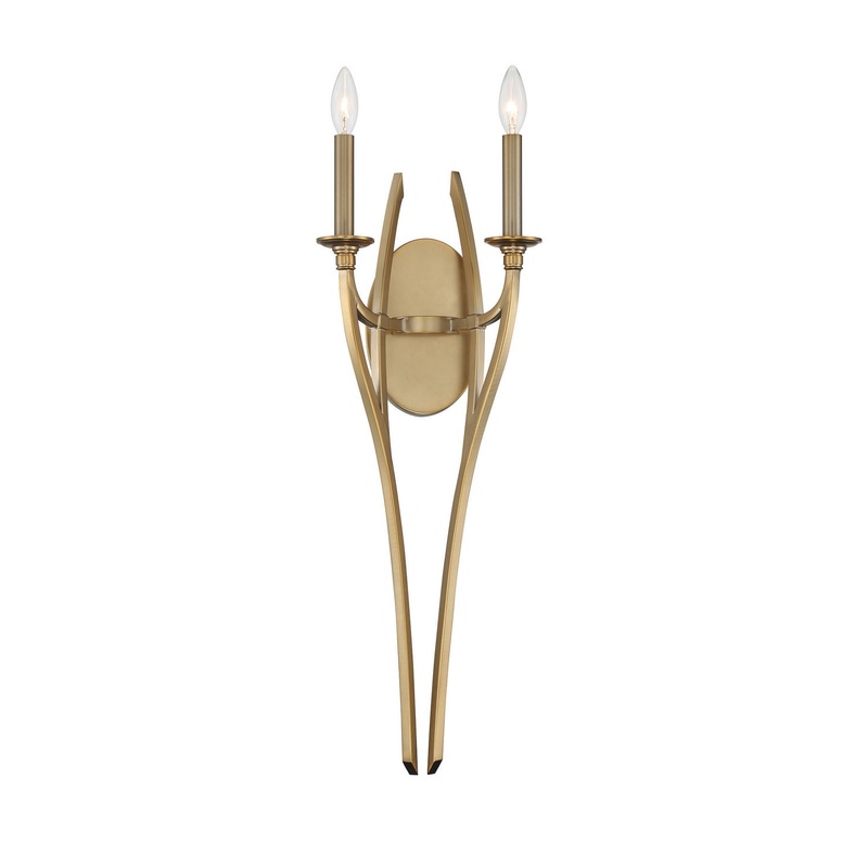 Covent Park Two Light Wall Sconce in Brushed Honey Gold
