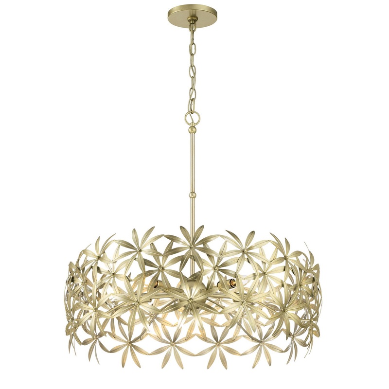 Flower Child Five Light Pendant in Ambry Gold