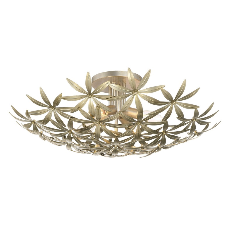 Flower Child Four Light Flush Mount in Ambry Gold