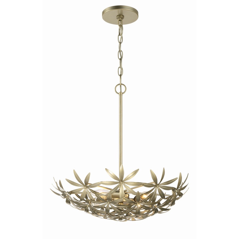 Flower Child Four Light Pendant in Ambry Gold