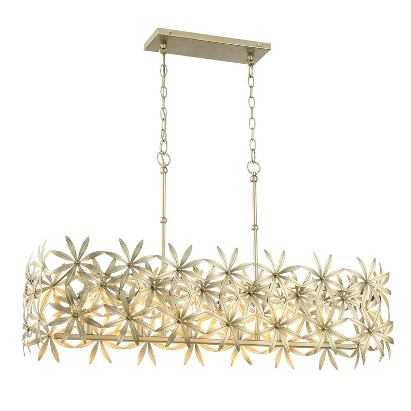 Flower Child Six Light Island Pendant in Ambry Gold