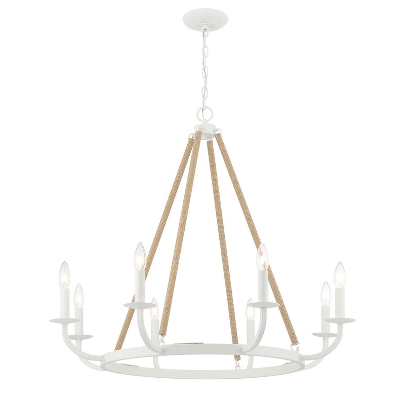 Lanton Eight Light Chandelier in Sand White