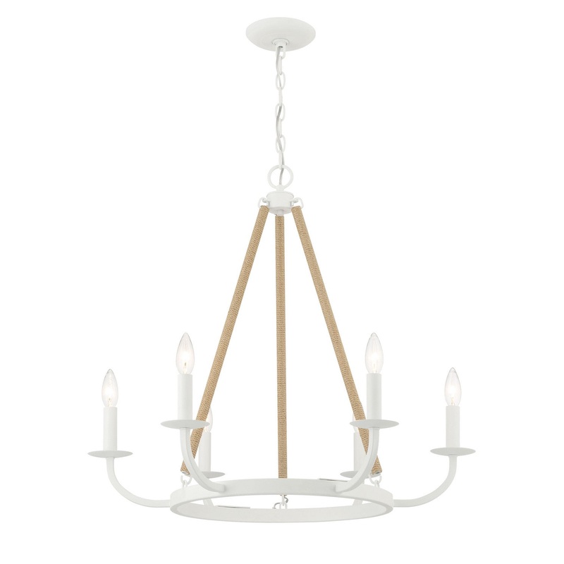 Lanton Six Light Chandelier in Sand White