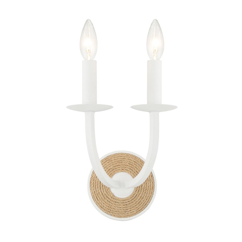 Lanton Two Light Wall Sconce in Sand White