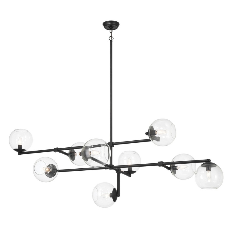 Millikan Nine Light Pendant in Coal Black