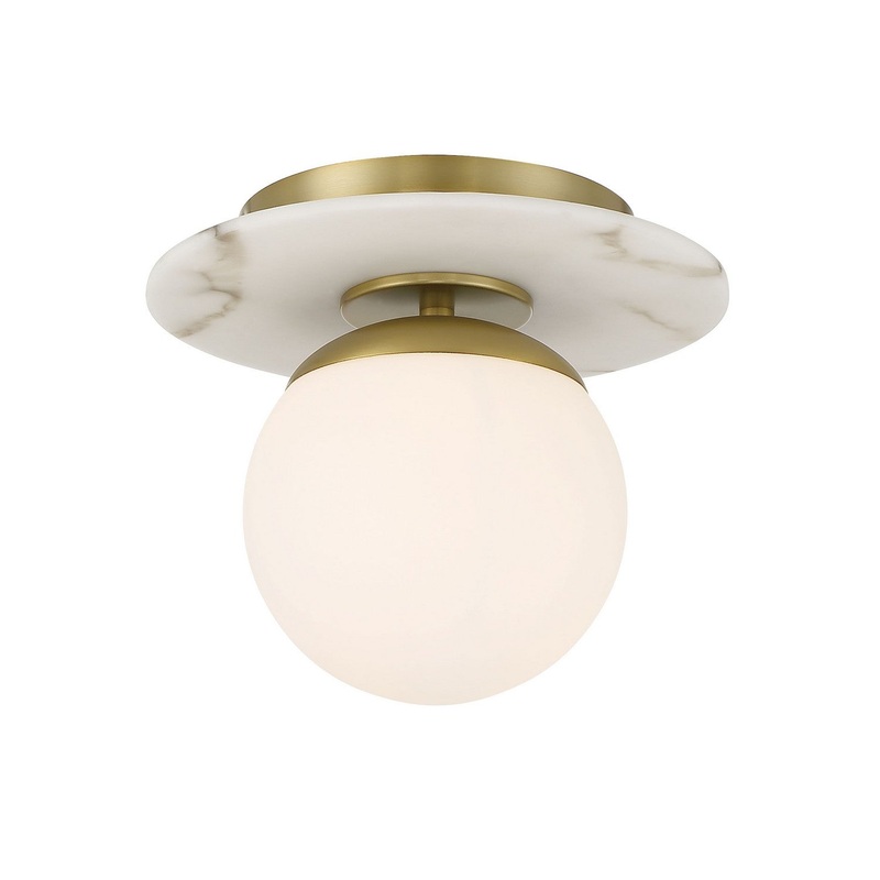 Orban One Light Semi Flush Mount in Soft Brass