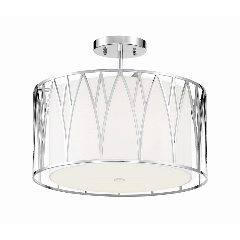 Regal Terrace LED Semi Flush Mount in Polished Nickel