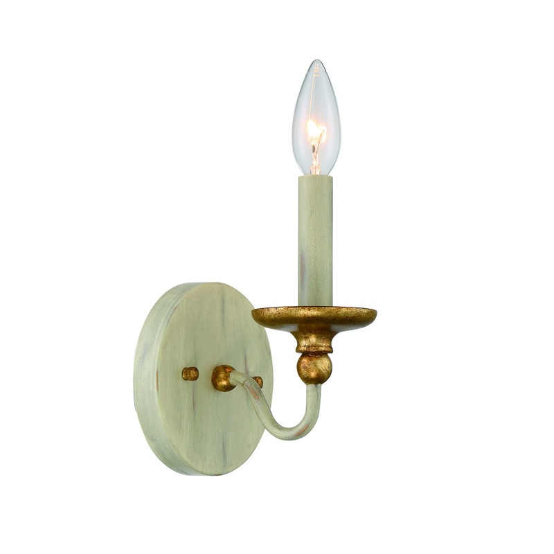 Westchester County One Light Wall Sconce in Farm House White With Gilded G