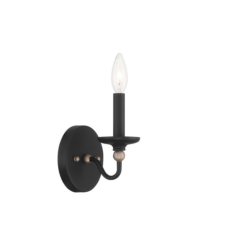 Westchester County One Light Wall Sconce in Sand Coal With Skyline Gold Le