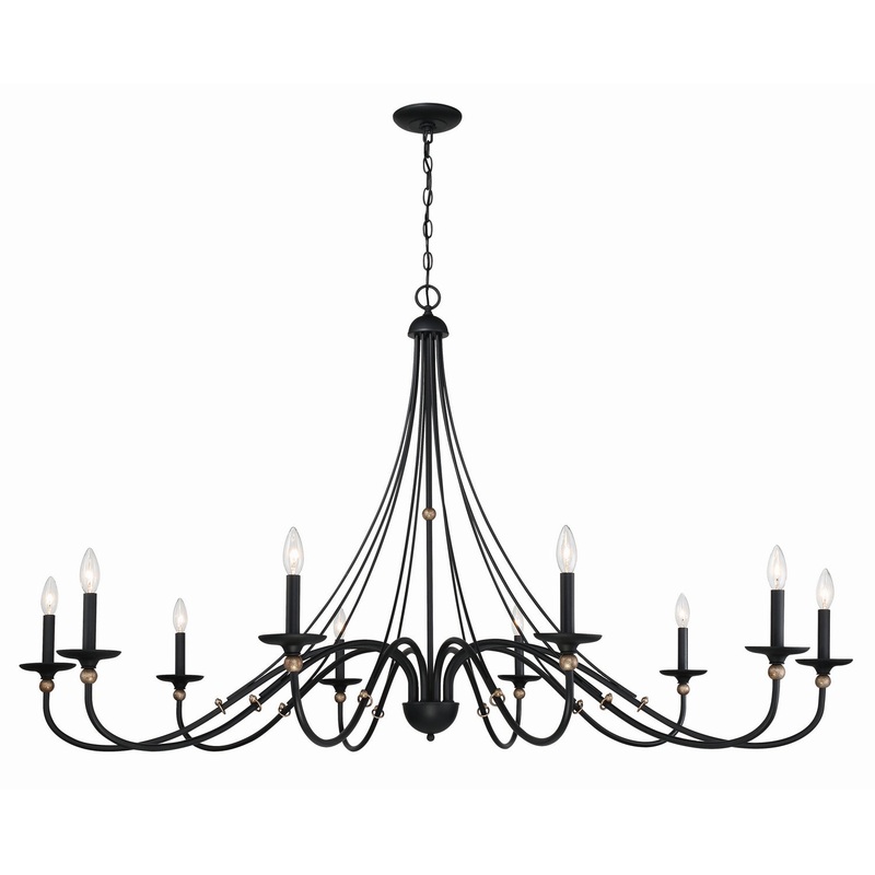 Westchester County Ten Light Chandelier in Sand Coal With Skyline Gold Le