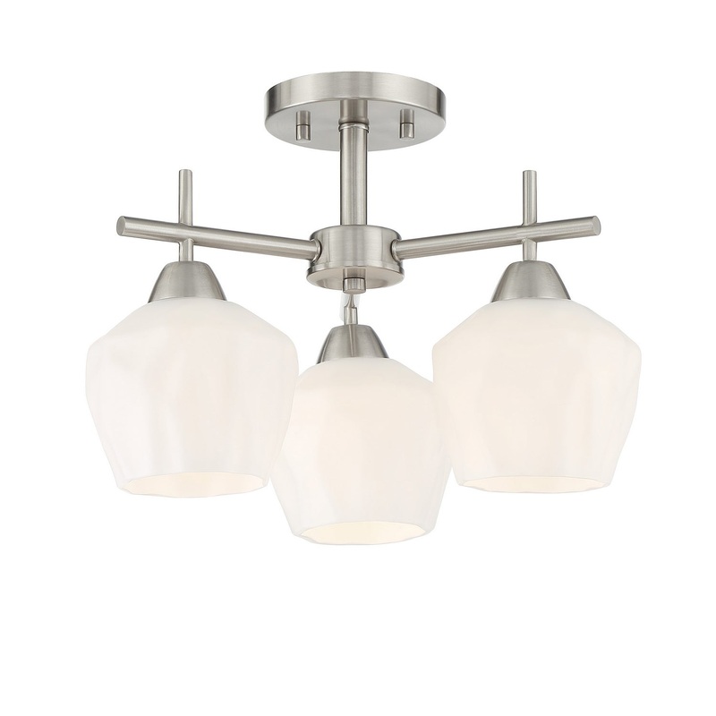 Camrin Three Light Semi Flush / Chandelier in Brushed Nickel