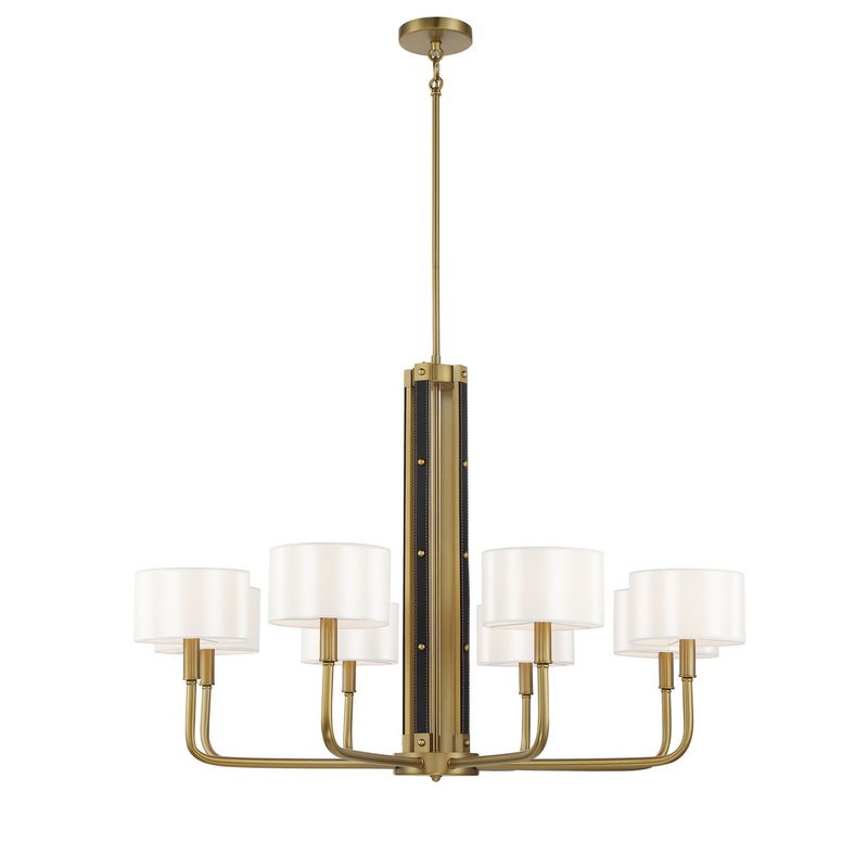 Chelsea Eight Light Chandelier in Soft Brass