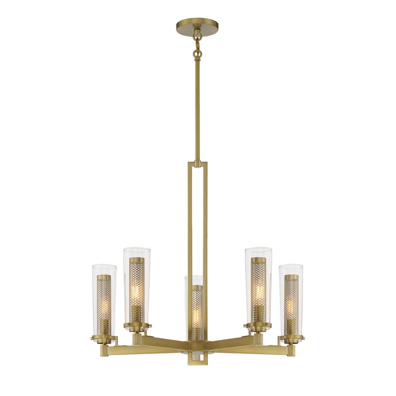 Emmerham Five Light Chandelier in Soft Brass