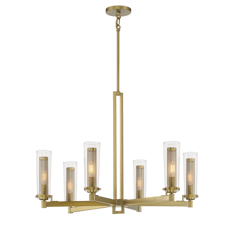 Emmerham Six Light Chandelier in Soft Brass
