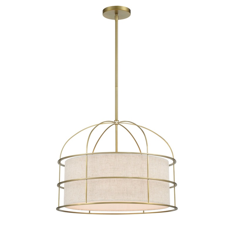 Gateway Park Five Light Pendant in Soft Brass