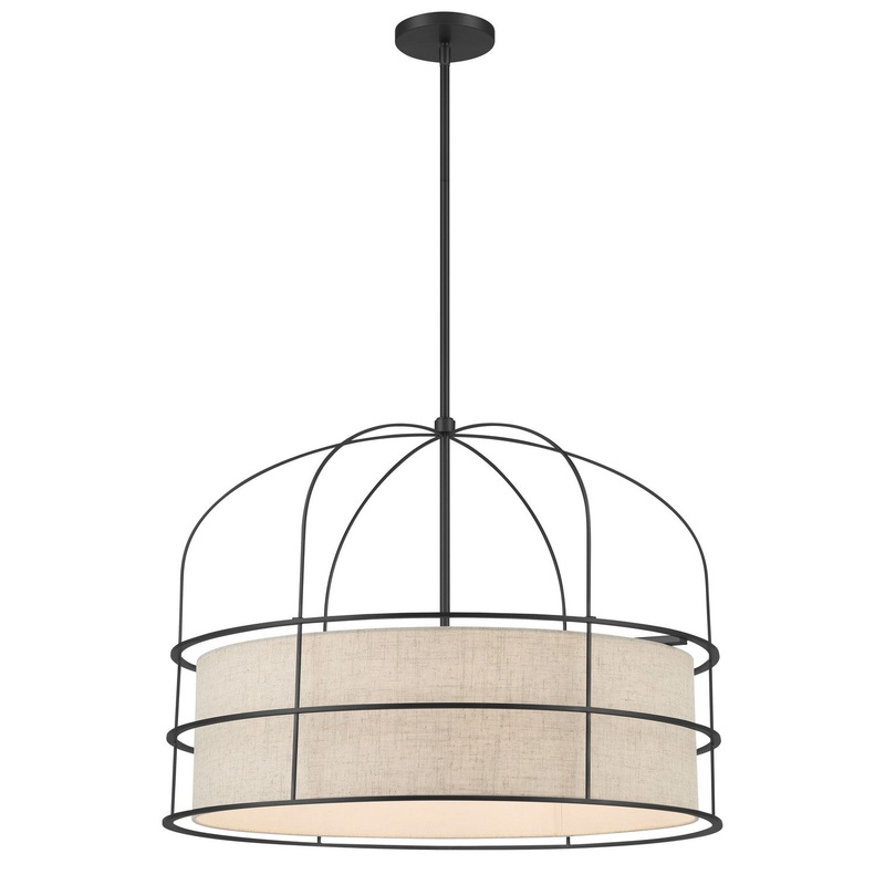 Gateway Park Six Light Pendant in Coal