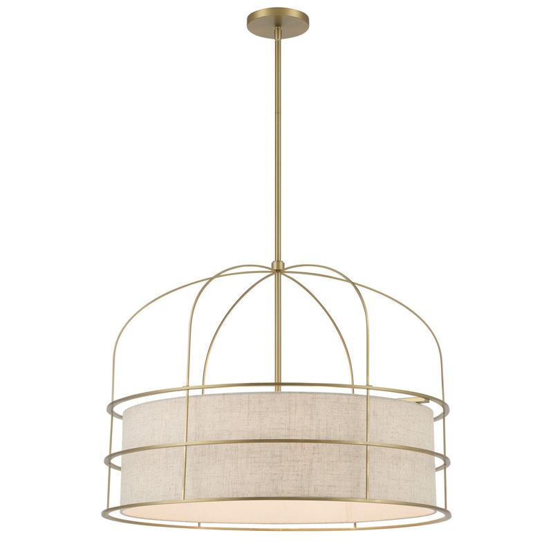 Gateway Park Six Light Pendant in Soft Brass