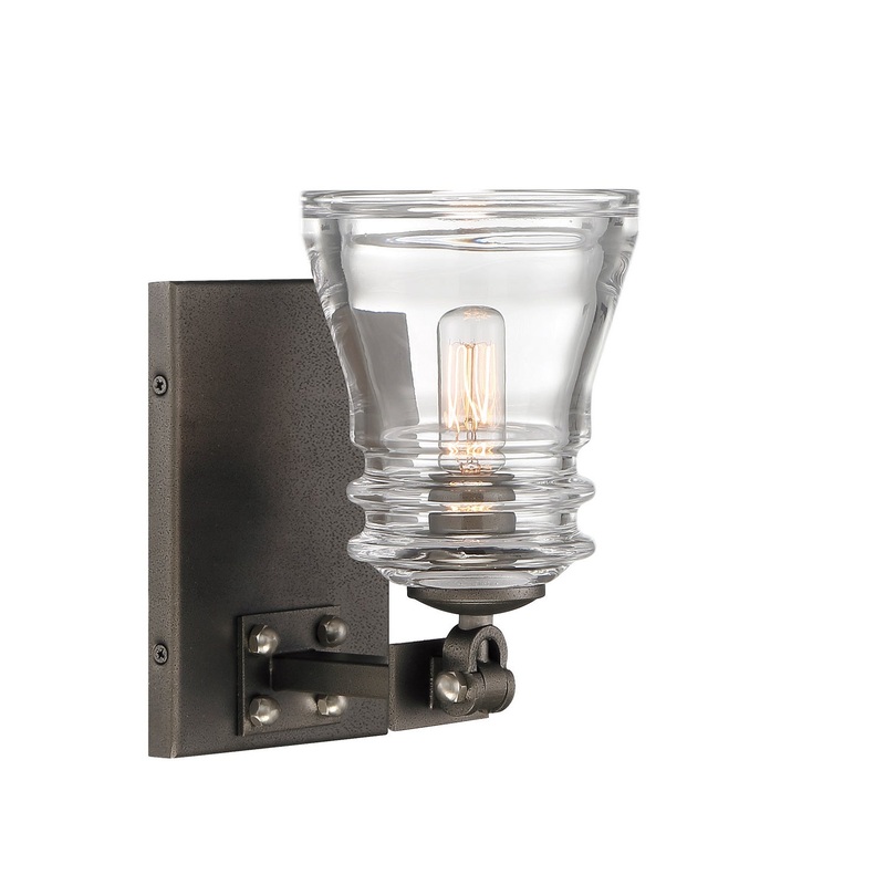 Graham Avenue One Light Bath in Smoked Iron And Brushed Nickel