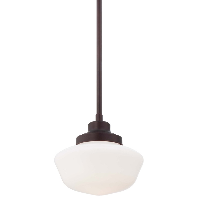 One Light Pendant in Brushed Bronze