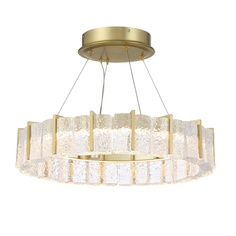 Sevryn LED Pendant Convert to Semi-Flush in Soft Brass