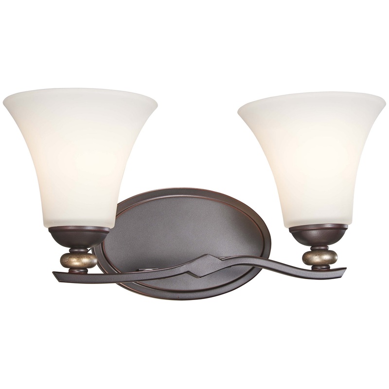 Shadowglen Two Light Bath in Lathan Bronze With Gold Highli