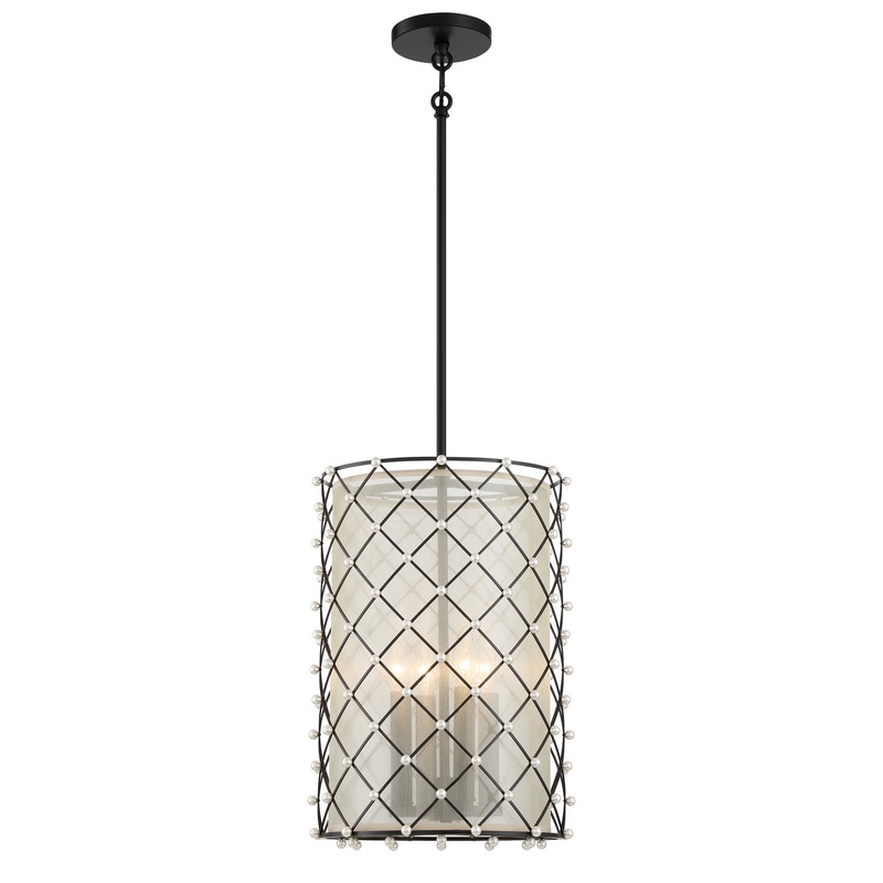 Sheer Elegance Four Light Pendant in Coal