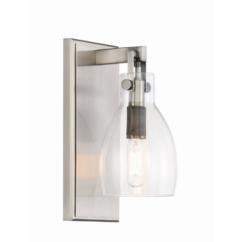 Tiberia One Light Bath Bar in Plated Pewter