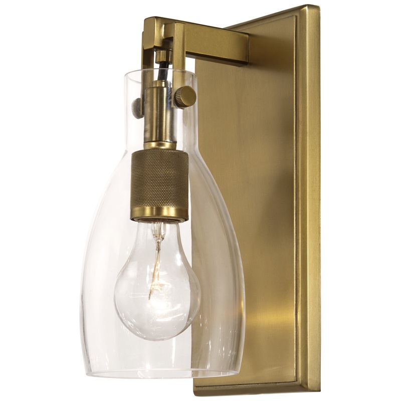 Tiberia One Light Bath Bar in Soft Brass