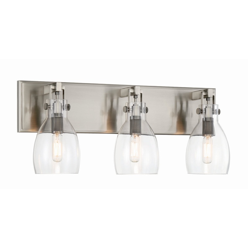 Tiberia Three Light Bath Bar in Plated Pewter