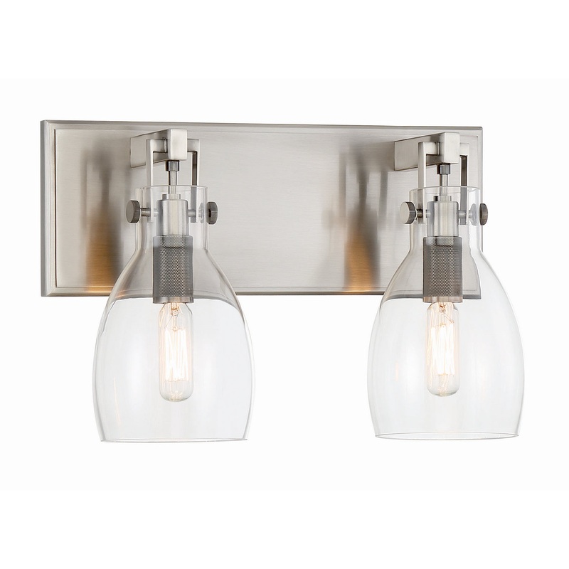 Tiberia Two Light Bath Bar in Plated Pewter