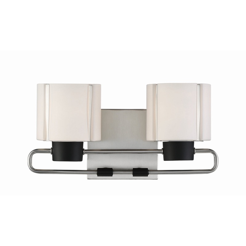 Waverly Plaza Bath Two Light Bath in Coal With Brushed Nickel