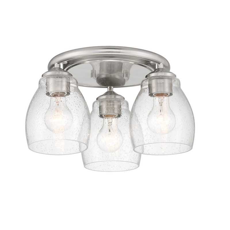 Winsley Three Light Semi Flush Mount in Brushed Nickel
