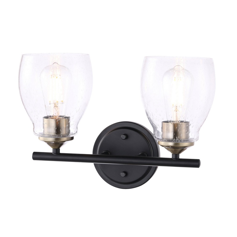 Winsley Two Light Wall Sconce in Coal And Stained Brass