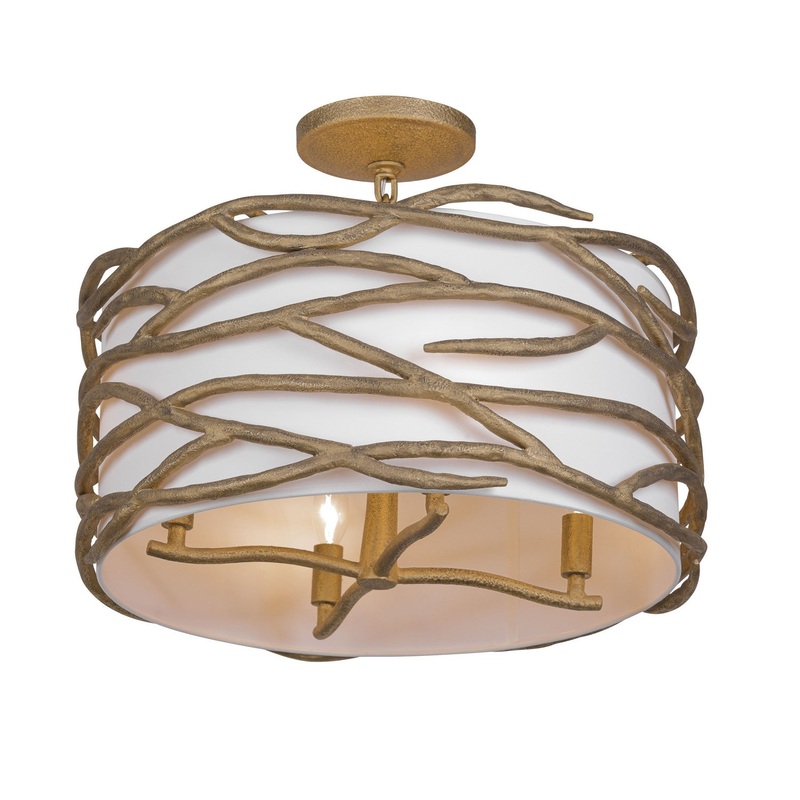 Branch Reality Four Light Semi Flush Mount in Ashen Gold