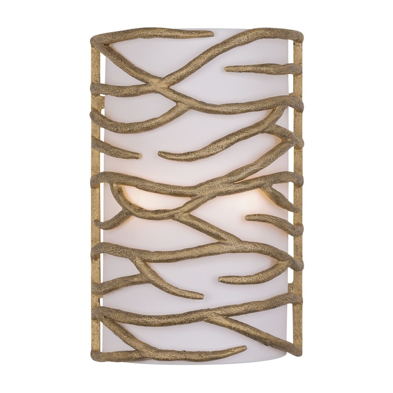 Branch Reality Two Light Wall Sconce in Ashen Gold