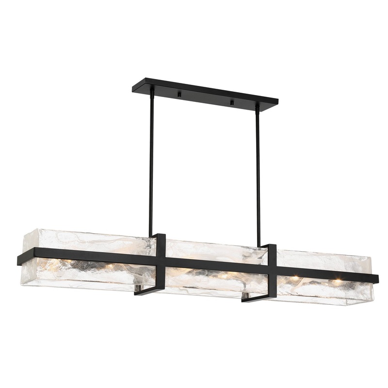 Cloud Break 12 Light Island Pendant in Coal