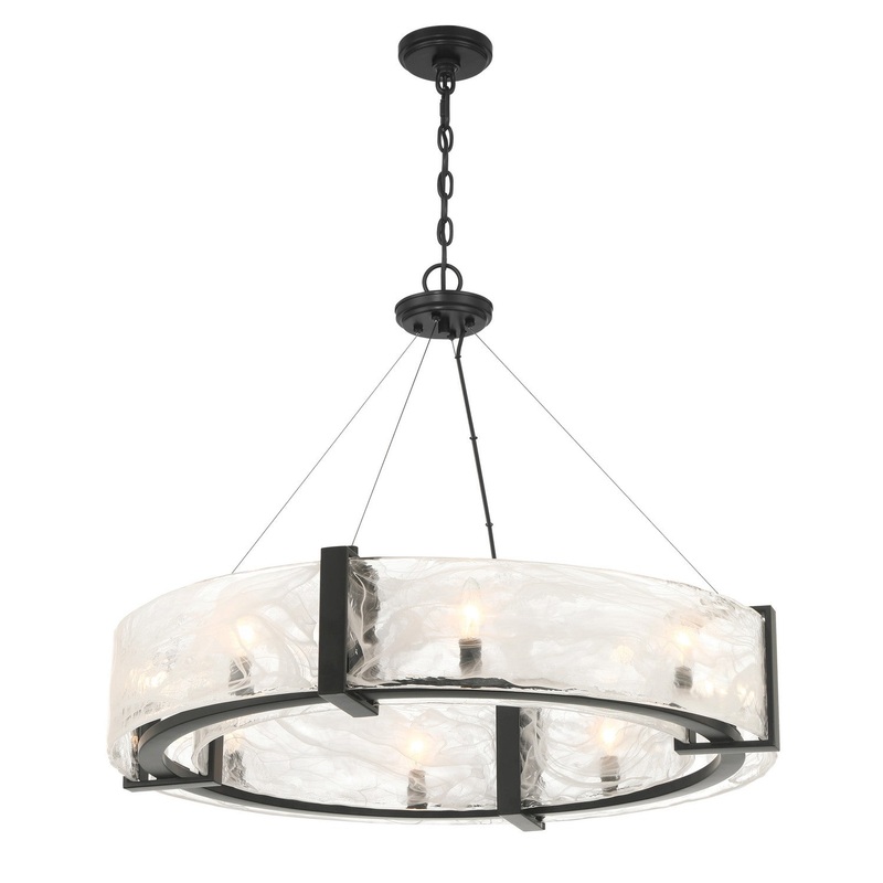 Cloud Break Eight Light Pendant in Coal