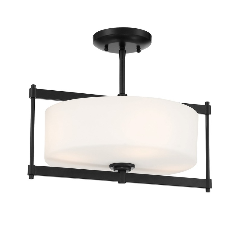 First Avenue Four Light Semi Flush Mount in Coal