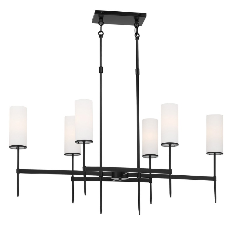 First Avenue Six Light Island Pendant in Coal