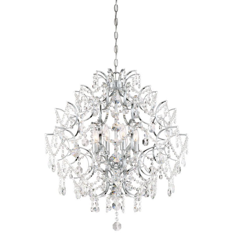 Isabella'S Crown Eight Light Chandelier in Chrome